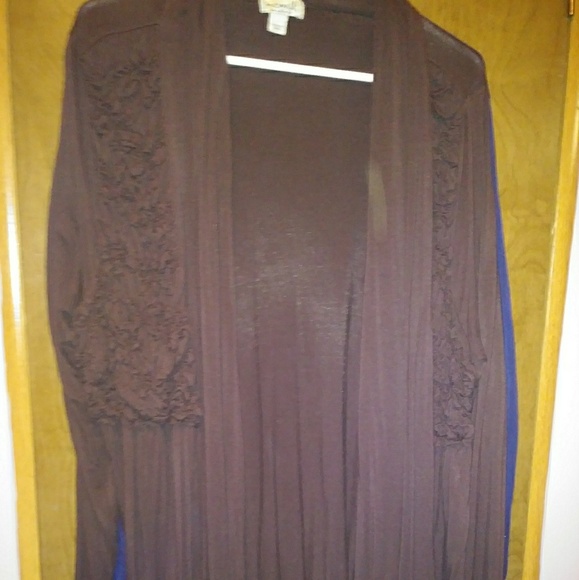 SOLD ONE WORLD Drapped Front Cardigans - Picture 1 of 4